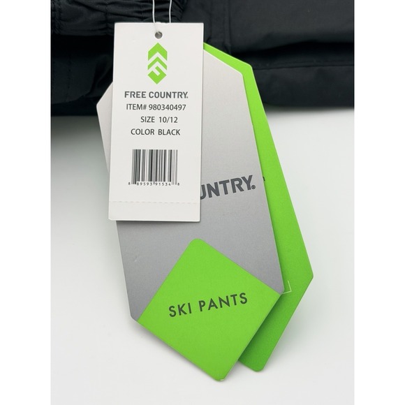 Kids Snow Pants Lot 2 Black Insulated Ski Snowboarding Sz 10 12 Free Country NEW - Picture 3 of 7